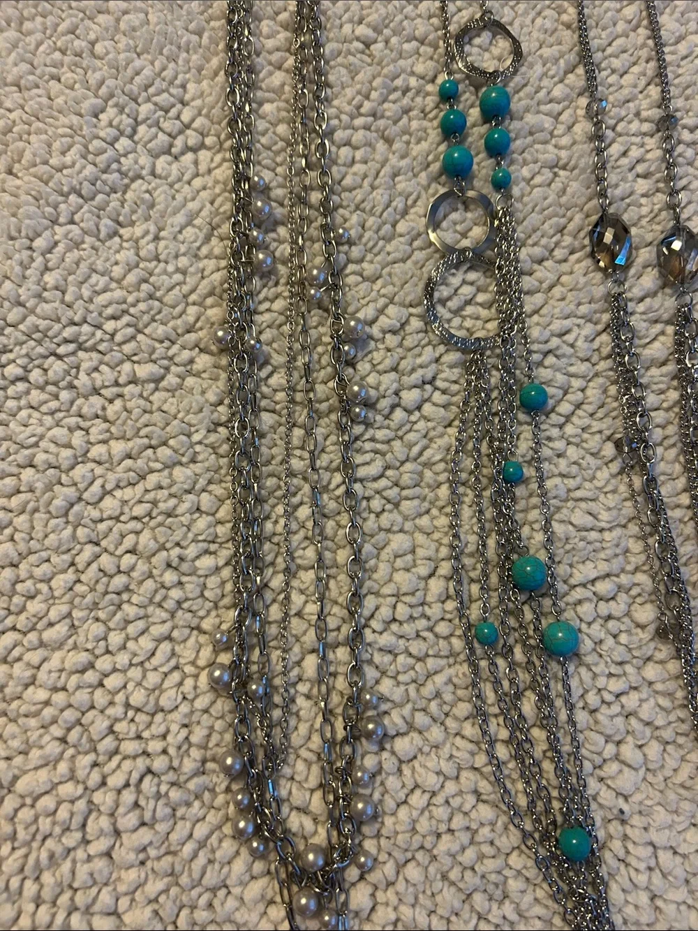 Mixed Metal Layered lanyard Necklaces with removable lanyard clips
